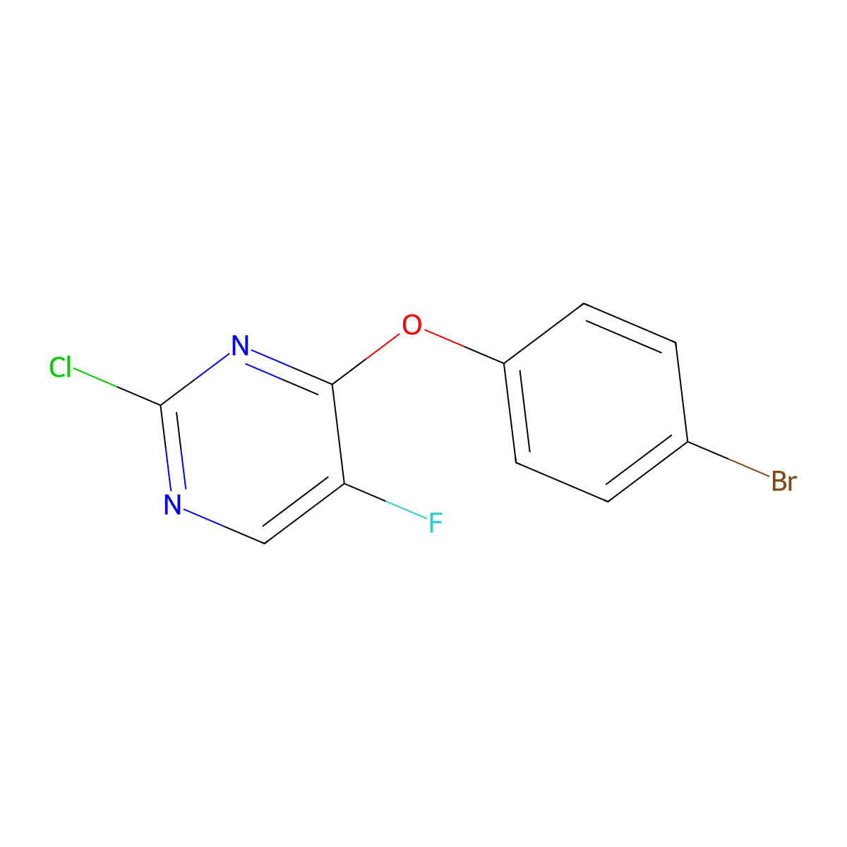 4-(4-Bromophenoxy)-2-chloro-5-fluoropyrimidine molecular structure, CAS 1500257-47-5