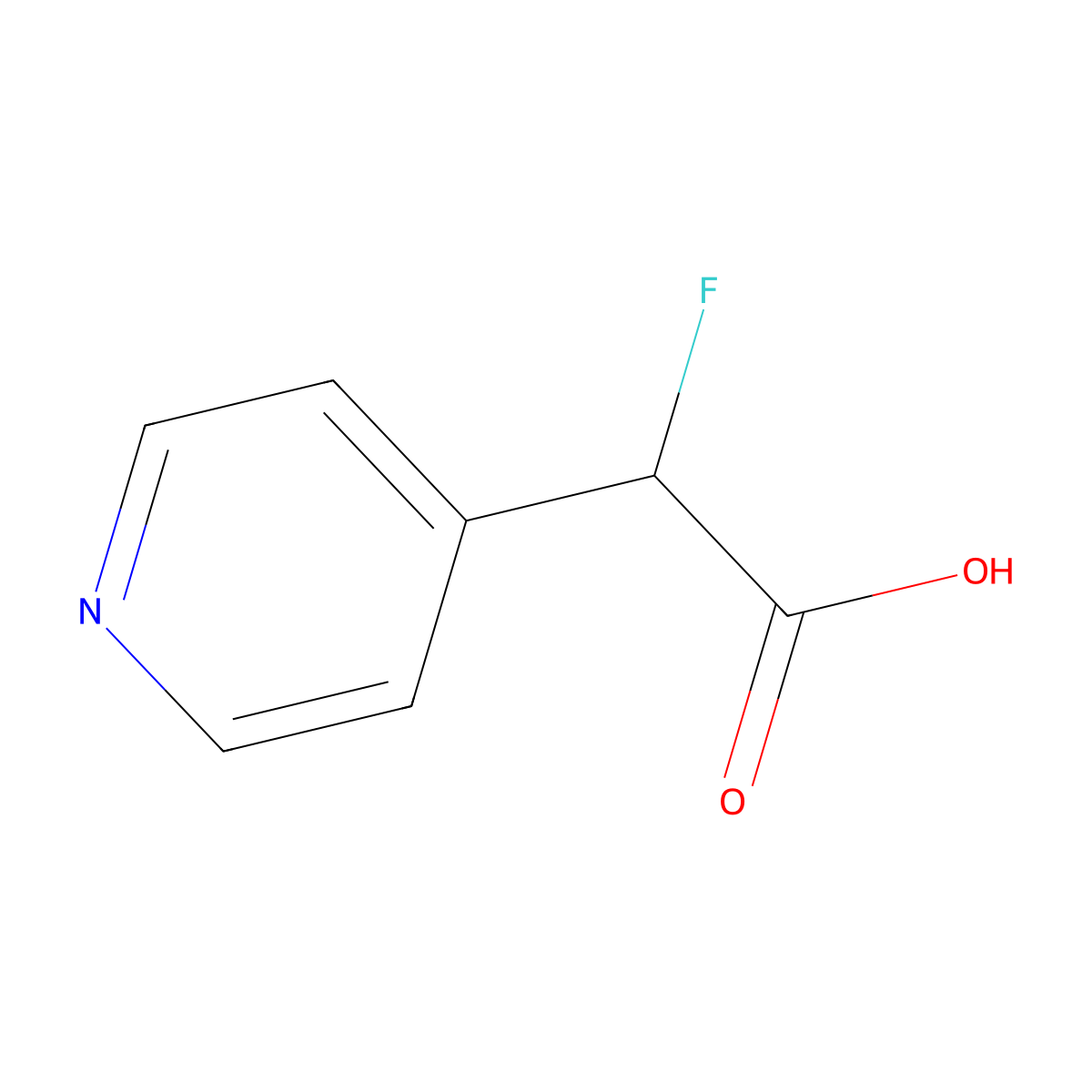 2-Fluoro-2-(pyridin-4-yl)acetic acid molecular structure, CAS 1500260-96-7