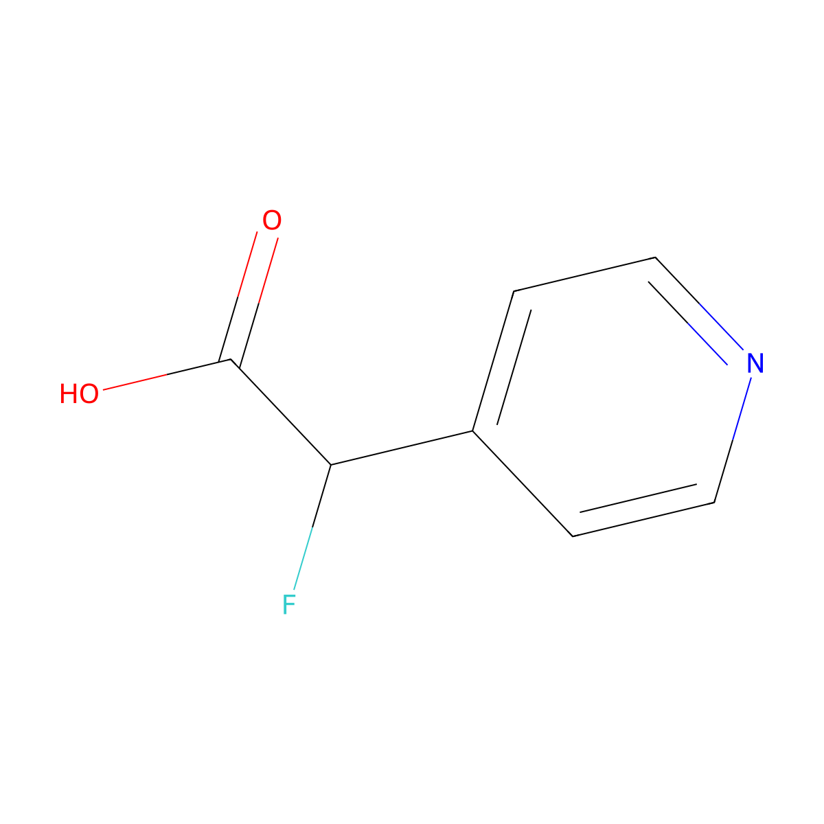2-Fluoro-2-(pyridin-4-yl)acetic acid molecular structure, CAS 1500260-96-7