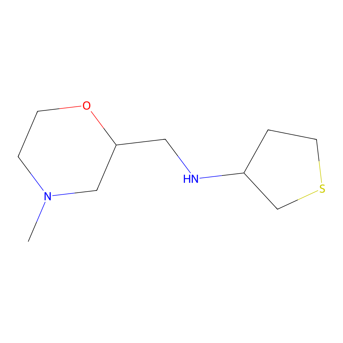 N-[(4-methylmorpholin-2-yl)methyl]thiolan-3-amine molecular structure, CAS 1500261-44-8
