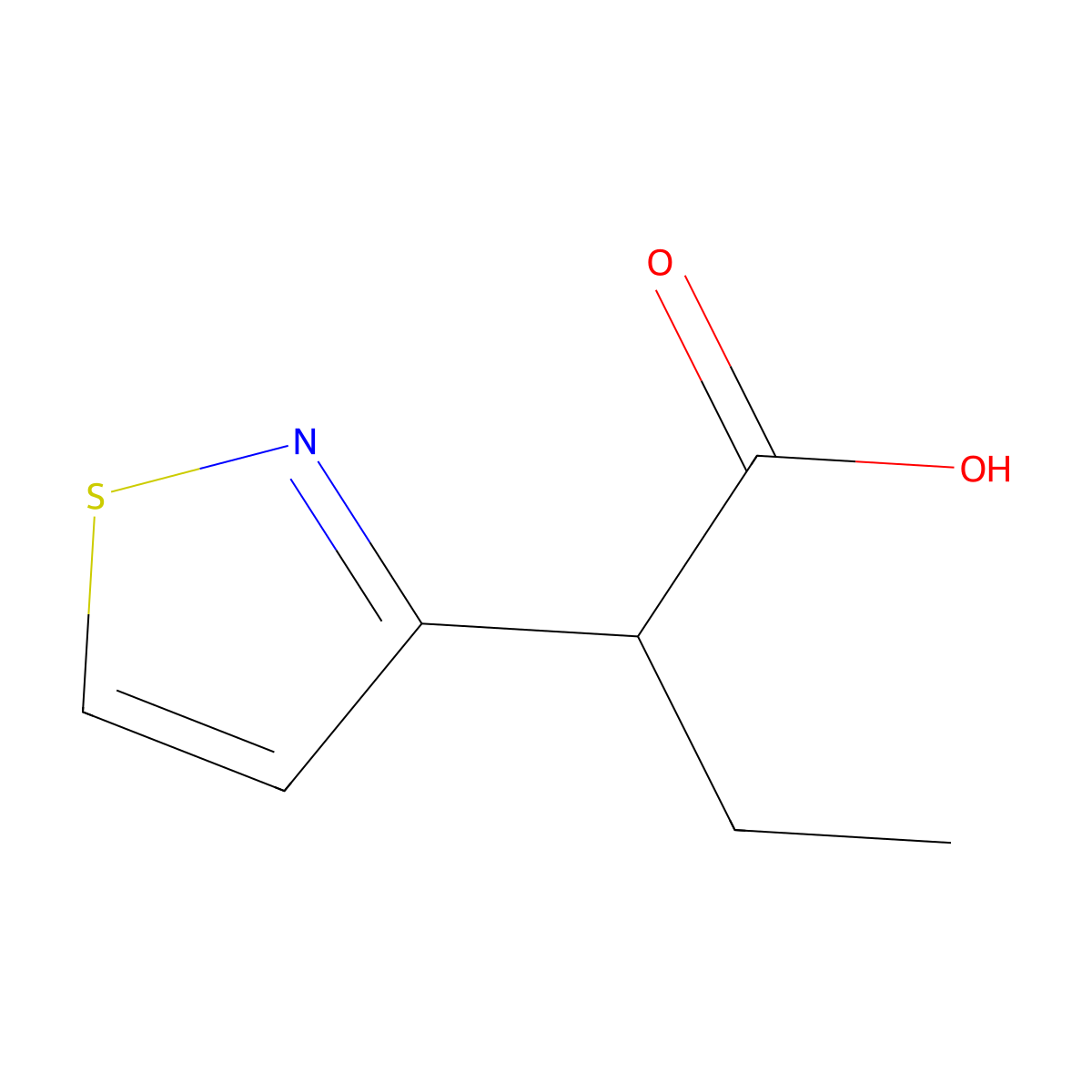 2-(1,2-Thiazol-3-yl)butanoic acid molecular structure, CAS 1500263-05-7