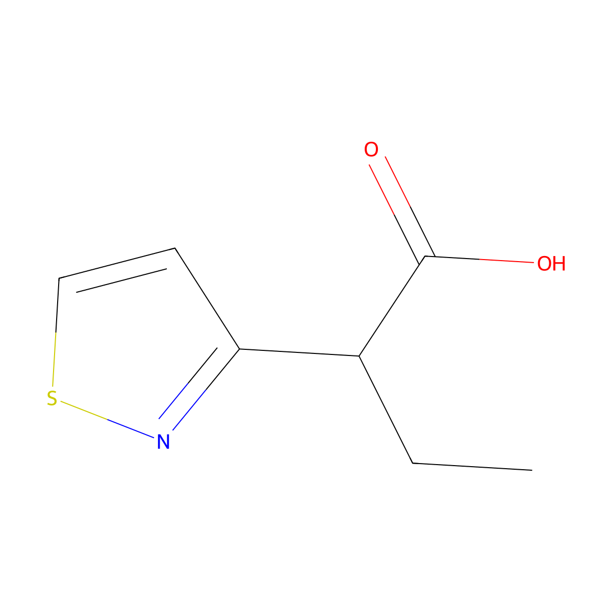 2-(1,2-Thiazol-3-yl)butanoic acid molecular structure, CAS 1500263-05-7