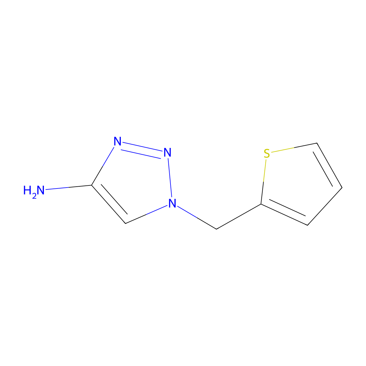 1-(Thiophen-2-ylmethyl)-1H-1,2,3-triazol-4-amine molecular structure, CAS 1500272-18-3