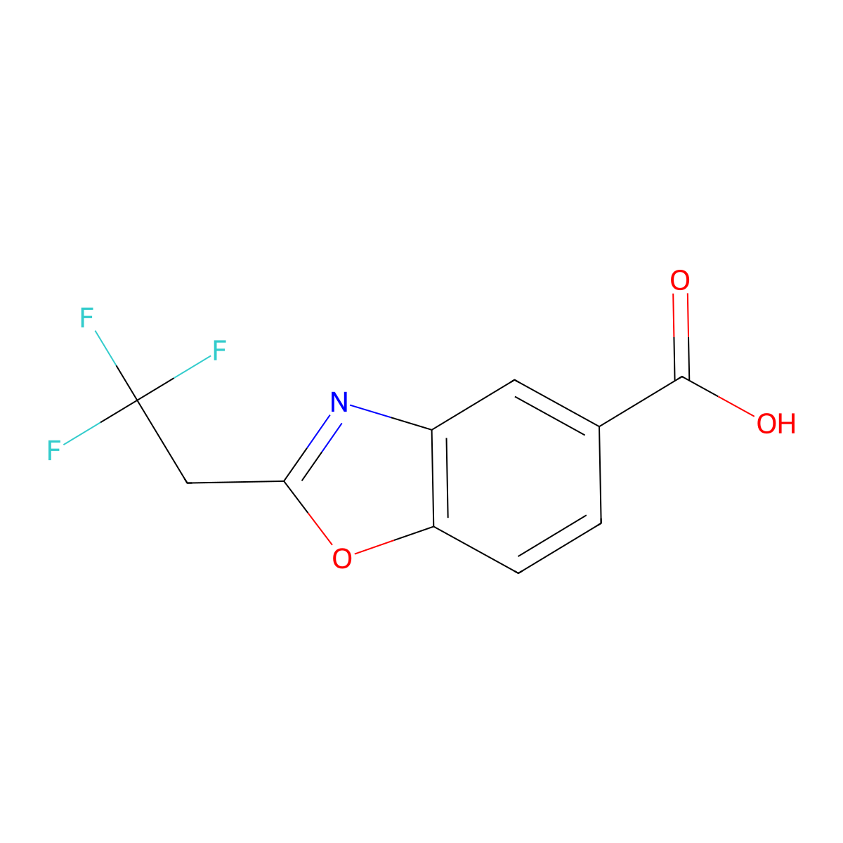 2-(2,2,2-Trifluoroethyl)-1,3-benzoxazole-5-carboxylic acid molecular structure, CAS 1500287-53-5