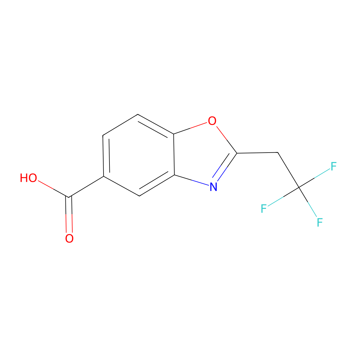 2-(2,2,2-Trifluoroethyl)-1,3-benzoxazole-5-carboxylic acid molecular structure, CAS 1500287-53-5