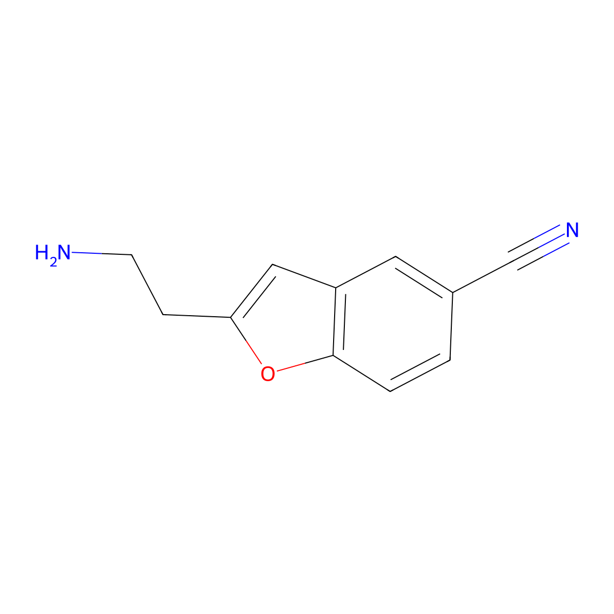 2-(2-Aminoethyl)-1-benzofuran-5-carbonitrile molecular structure, CAS 1500297-57-3