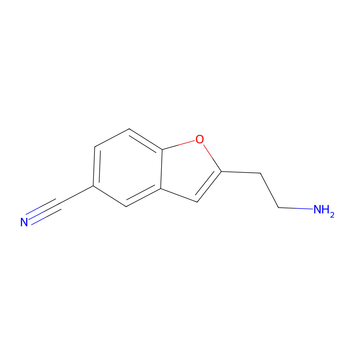 2-(2-Aminoethyl)-1-benzofuran-5-carbonitrile molecular structure, CAS 1500297-57-3