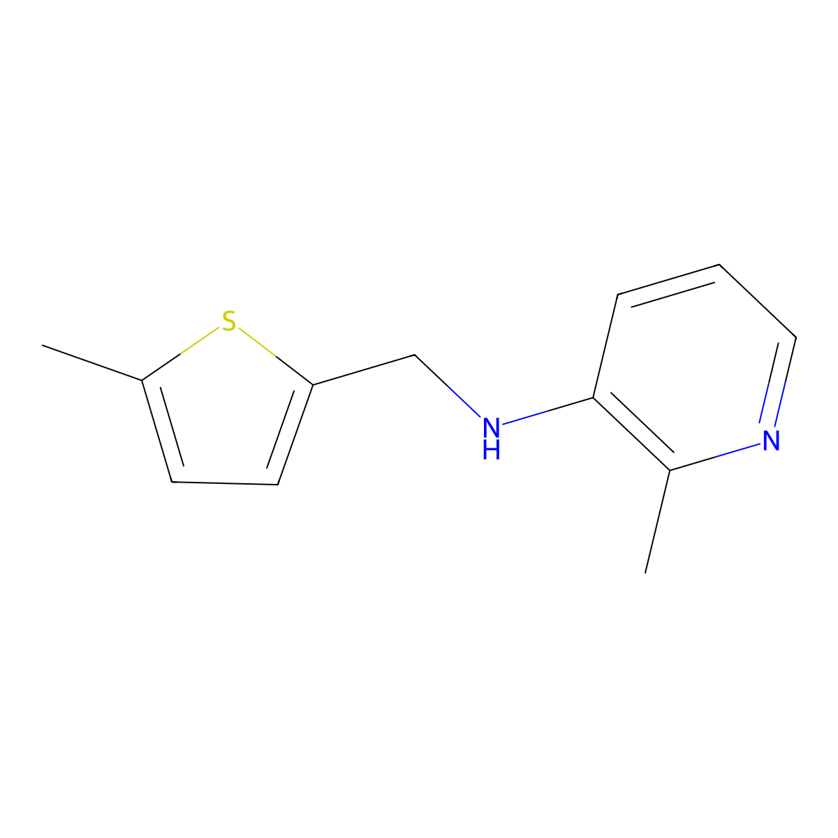 2-Methyl-N-[(5-methylthiophen-2-yl)methyl]pyridin-3-amine molecular structure, CAS 1500298-84-9