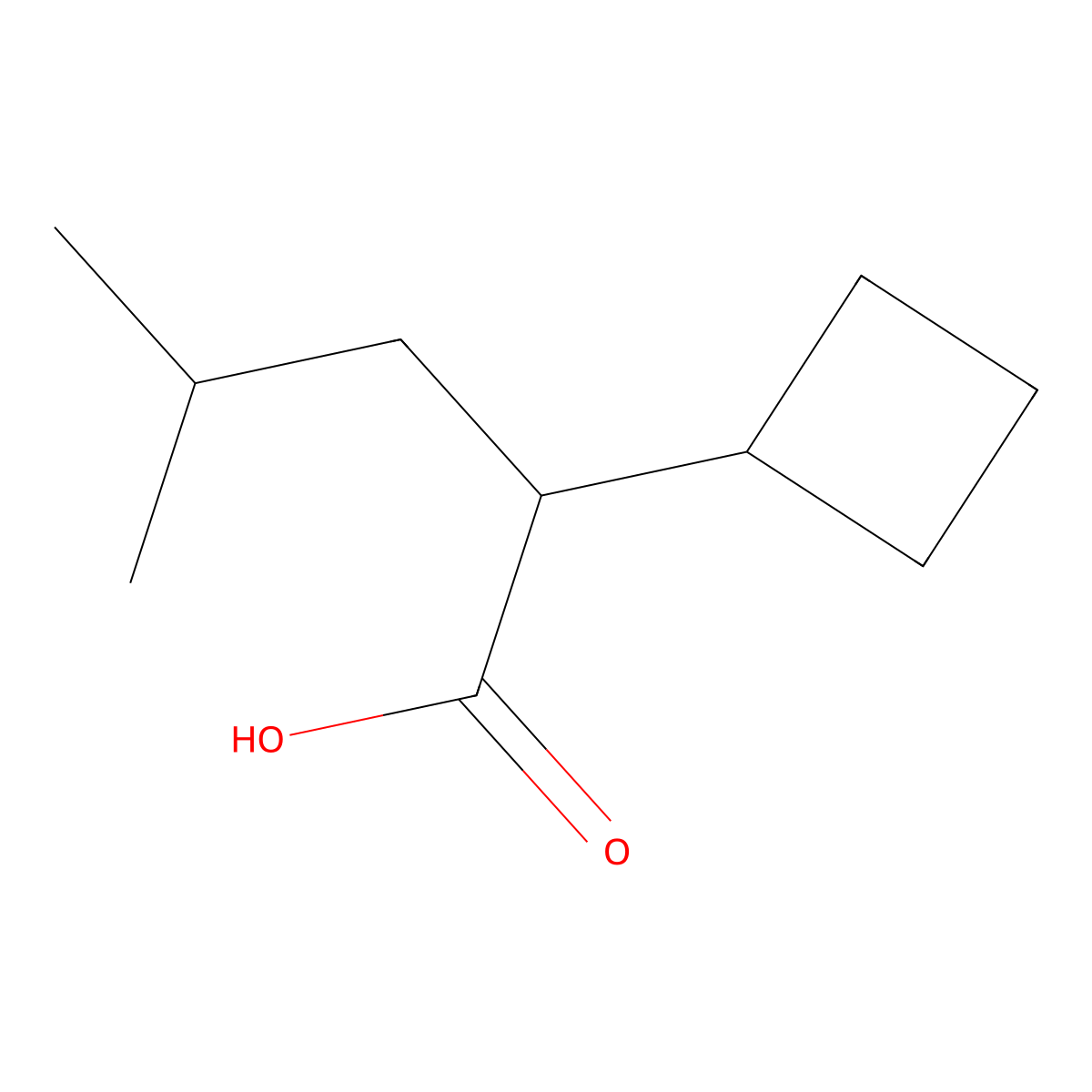 2-Cyclobutyl-4-methylpentanoic acid molecular structure, CAS 1500308-75-7