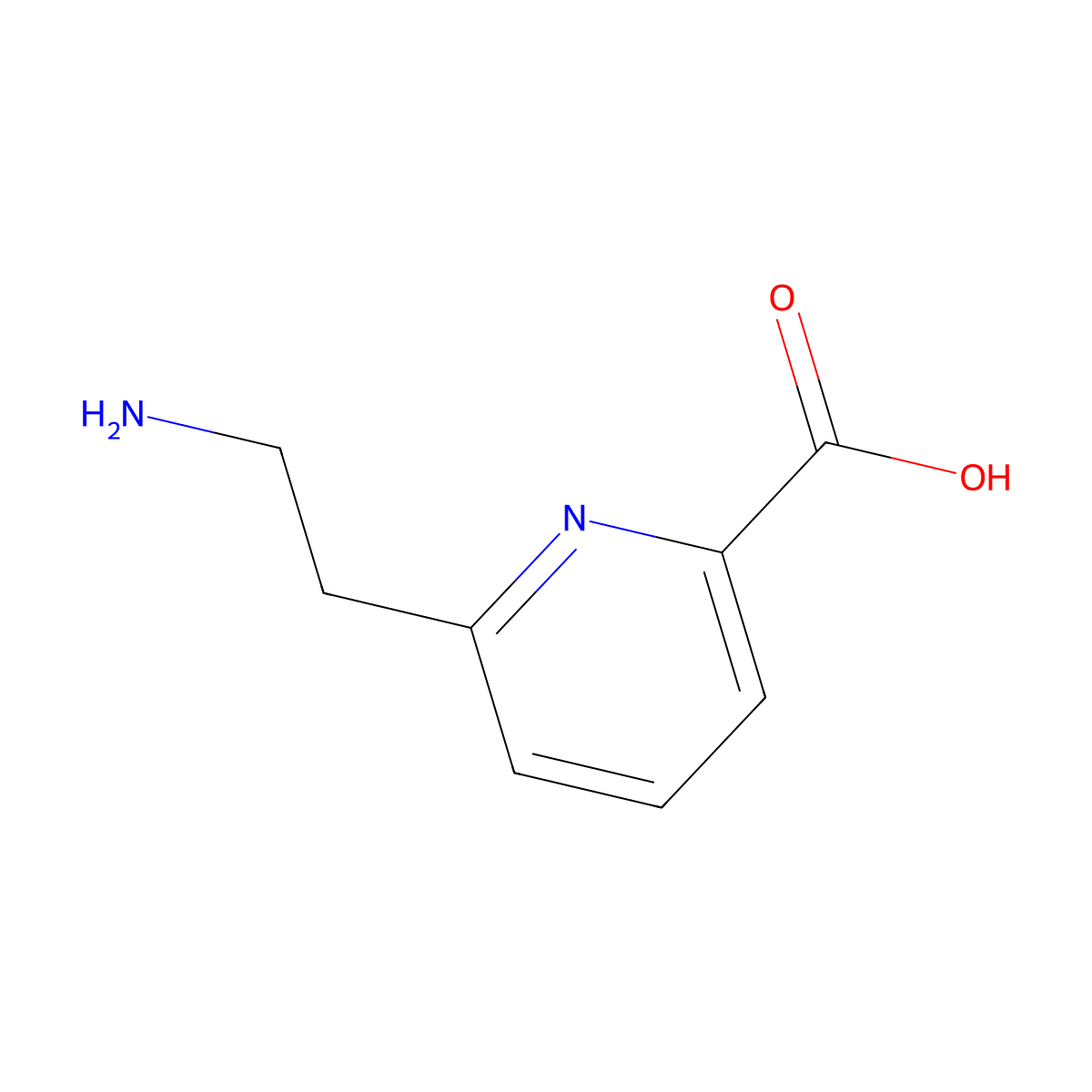 6-(2-Aminoethyl)pyridine-2-carboxylic acid molecular structure, CAS 1500318-23-9