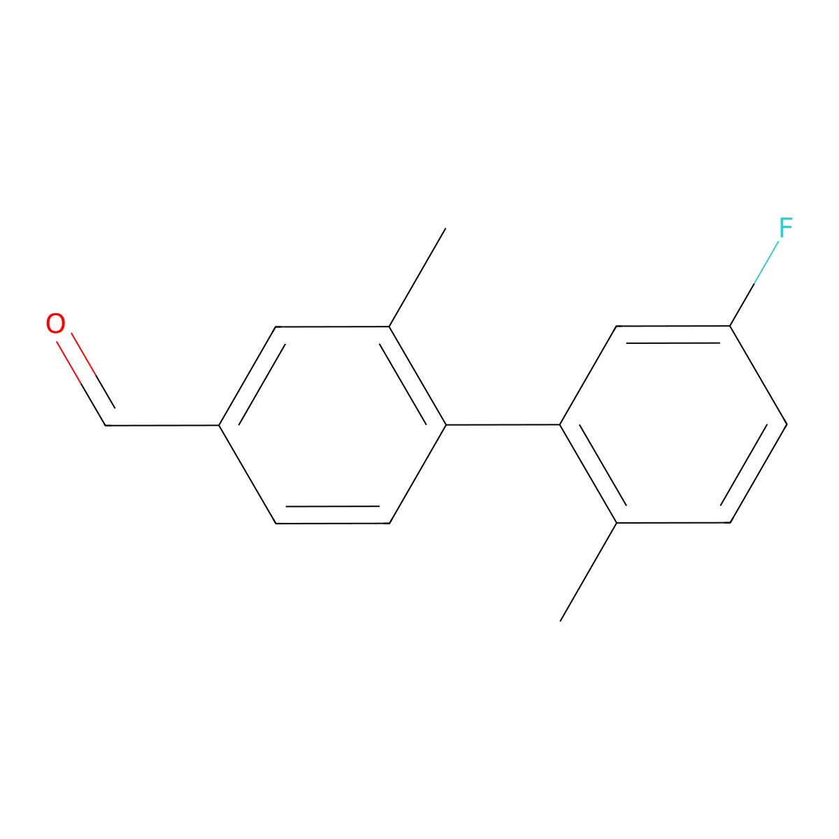5'-Fluoro-2,2'-dimethyl-[1,1'-biphenyl]-4-carbaldehyde molecular structure, CAS 1500318-89-7