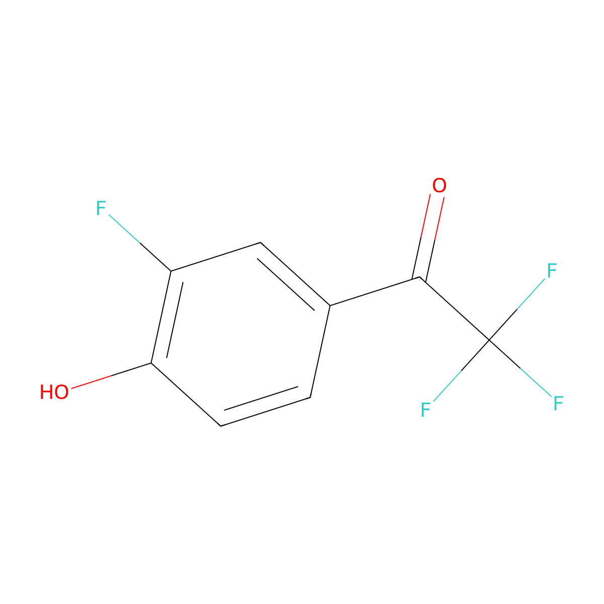 2,2,2-Trifluoro-1-(3-fluoro-4-hydroxyphenyl)ethan-1-one molecular structure, CAS 1500324-40-2