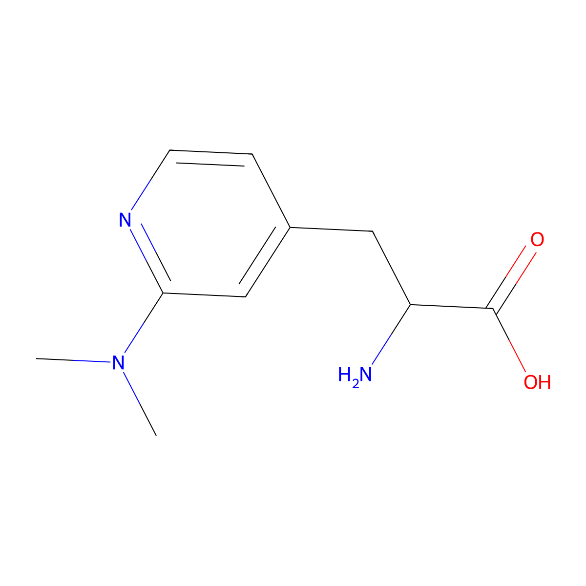 2-Amino-3-[2-(dimethylamino)pyridin-4-yl]propanoic acid molecular structure, CAS 1500325-33-6