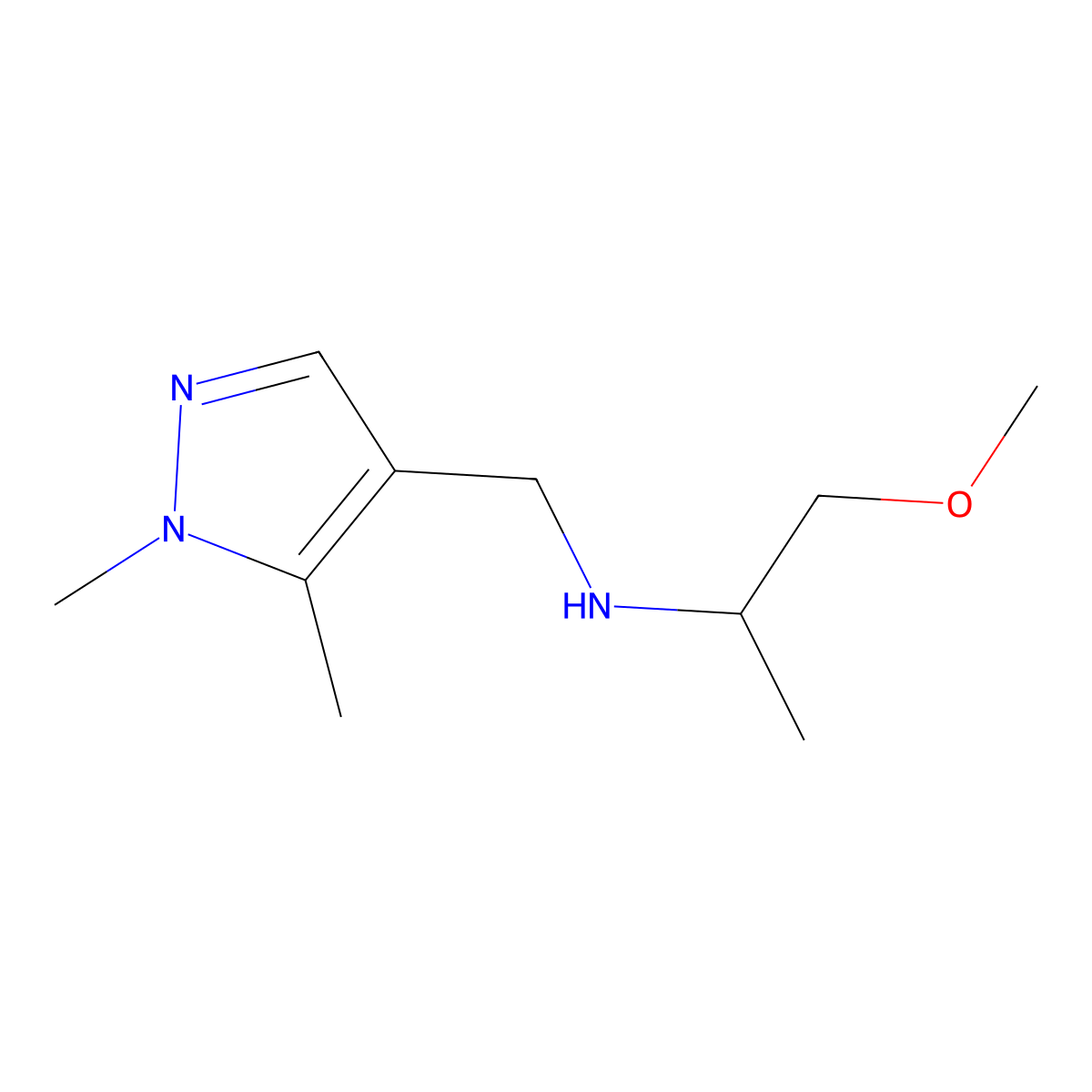 [(1,5-Dimethyl-1H-pyrazol-4-yl)methyl](1-methoxypropan-2-yl)amine molecular structure, CAS 1500328-56-2