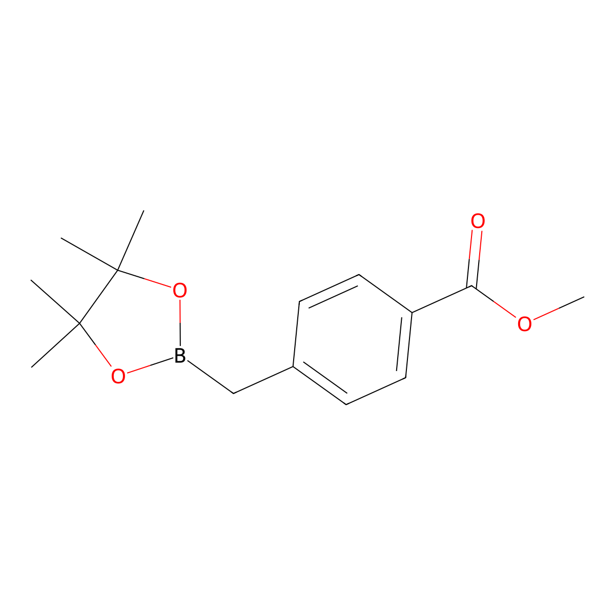Methyl 4-((4,4,5,5-tetramethyl-1,3,2-dioxaborolan-2-yl)methyl)benzoate molecular structure, CAS 150033-80-0
