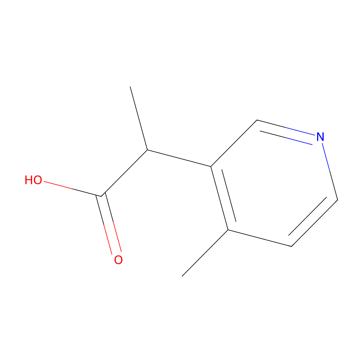 2-(4-Methylpyridin-3-yl)propanoic acid molecular structure, CAS 1500336-67-3