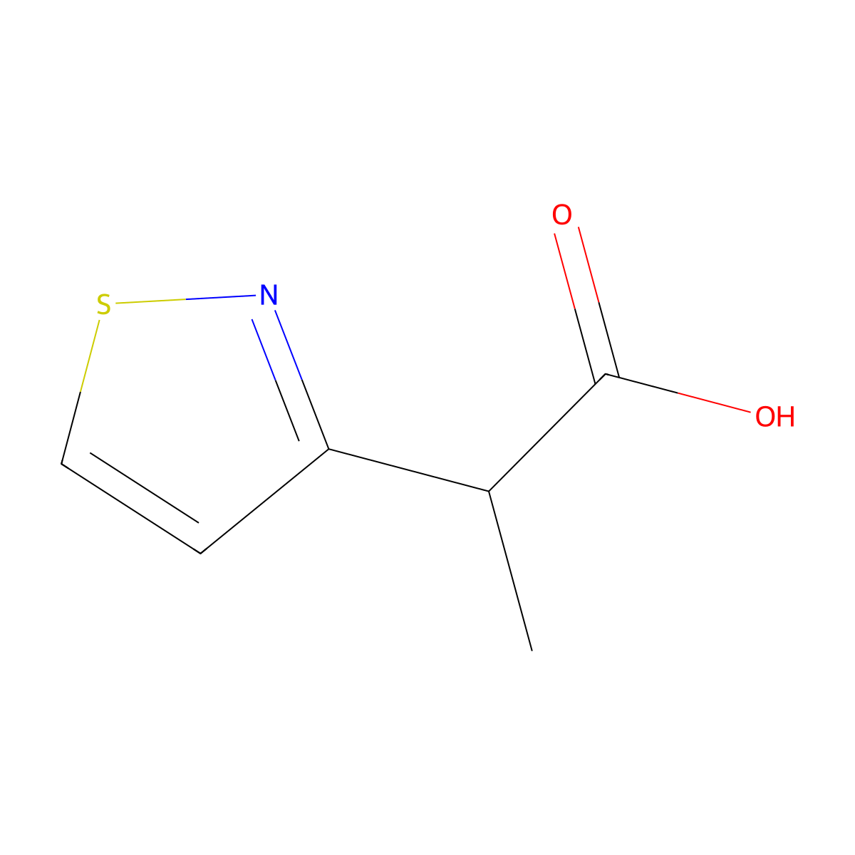 2-(1,2-Thiazol-3-yl)propanoic acid molecular structure, CAS 1500343-54-3