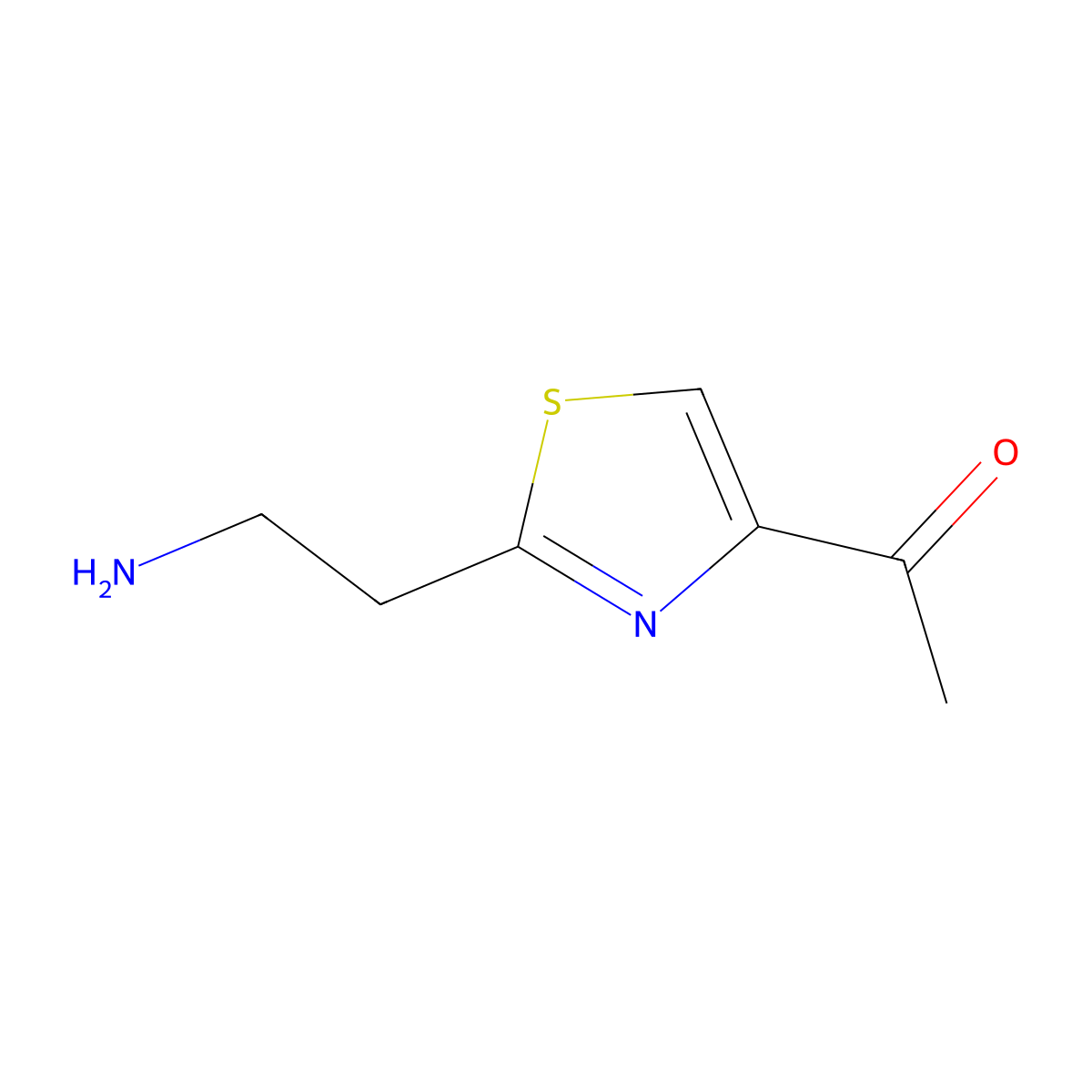 1-[2-(2-Aminoethyl)-1,3-thiazol-4-yl]ethan-1-one molecular structure, CAS 1500353-28-5