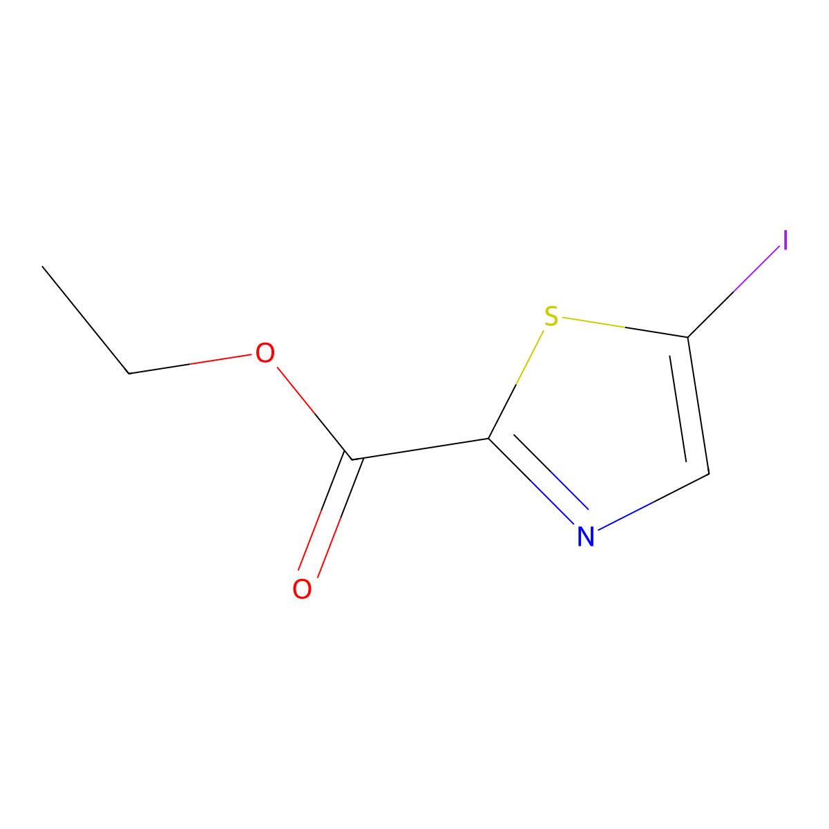 Ethyl 5-iodo-1,3-thiazole-2-carboxylate molecular structure, CAS 1500358-48-4