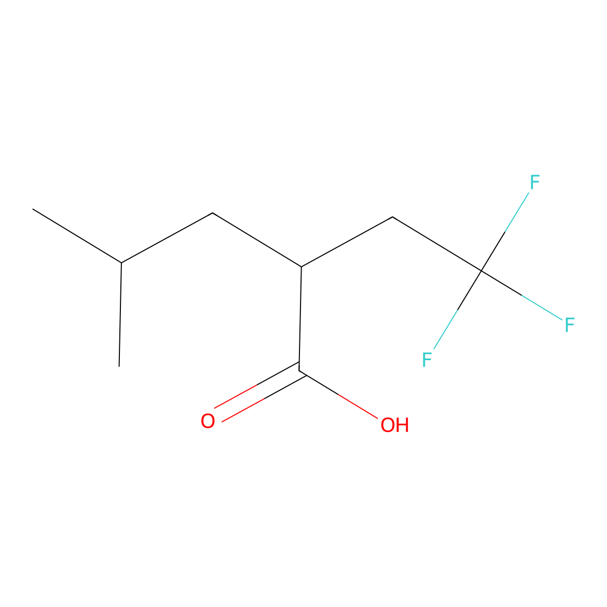4-Methyl-2-(2,2,2-trifluoroethyl)pentanoic acid molecular structure, CAS 1500365-83-2