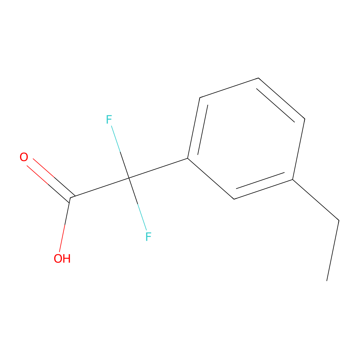 2-(3-Ethylphenyl)-2,2-difluoroacetic acid molecular structure, CAS 1500367-05-4