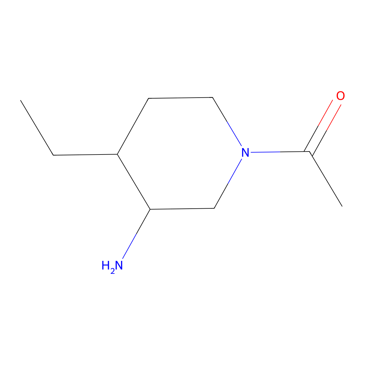 1-(3-Amino-4-ethylpiperidin-1-yl)ethan-1-one molecular structure, CAS 1500370-71-7
