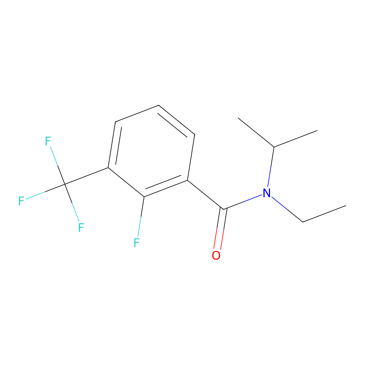 N-Ethyl-2-fluoro-N-(1-methylethyl)-3-(trifluoromethyl)benzamide molecular structure, CAS 1500373-94-3