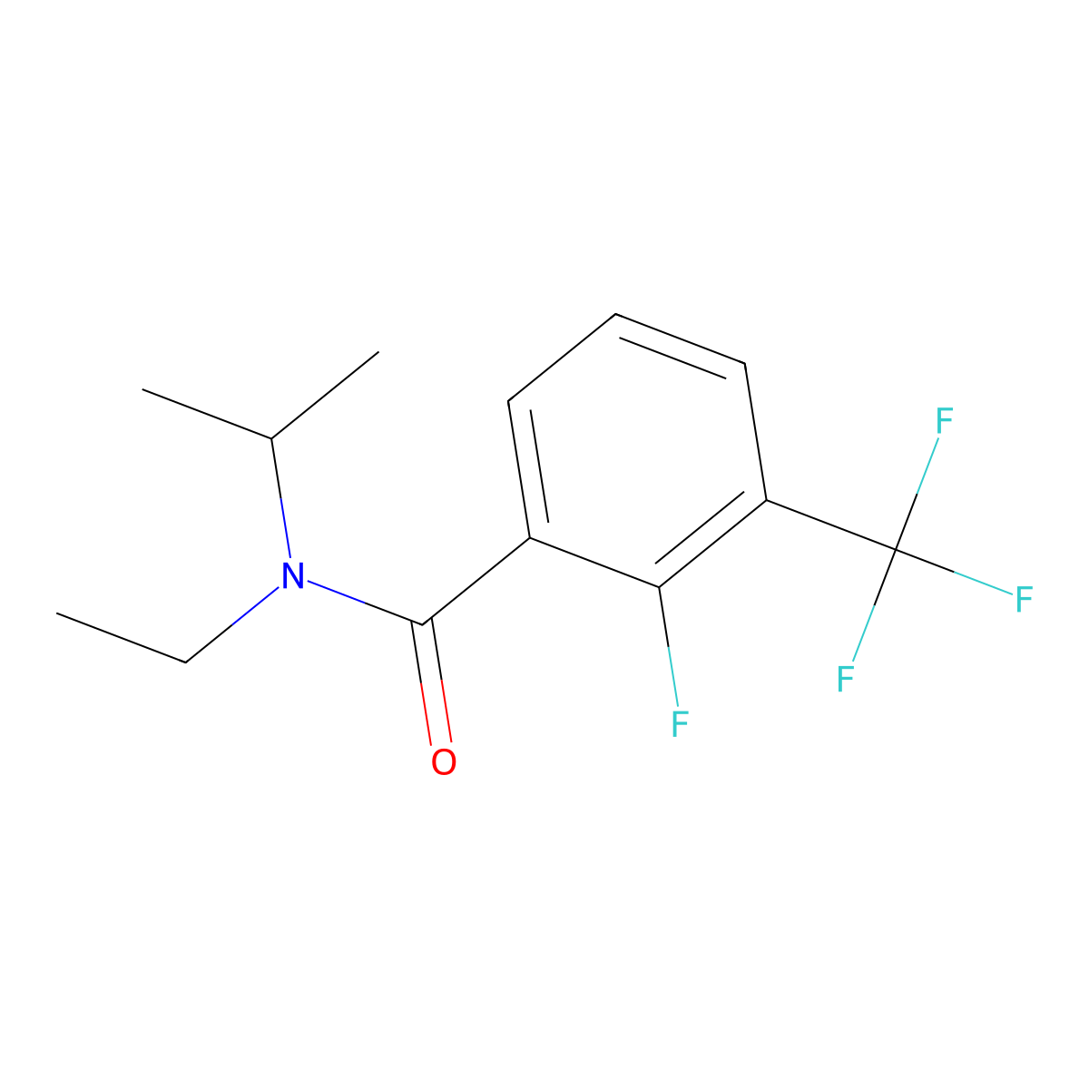 N-Ethyl-2-fluoro-N-(1-methylethyl)-3-(trifluoromethyl)benzamide molecular structure, CAS 1500373-94-3