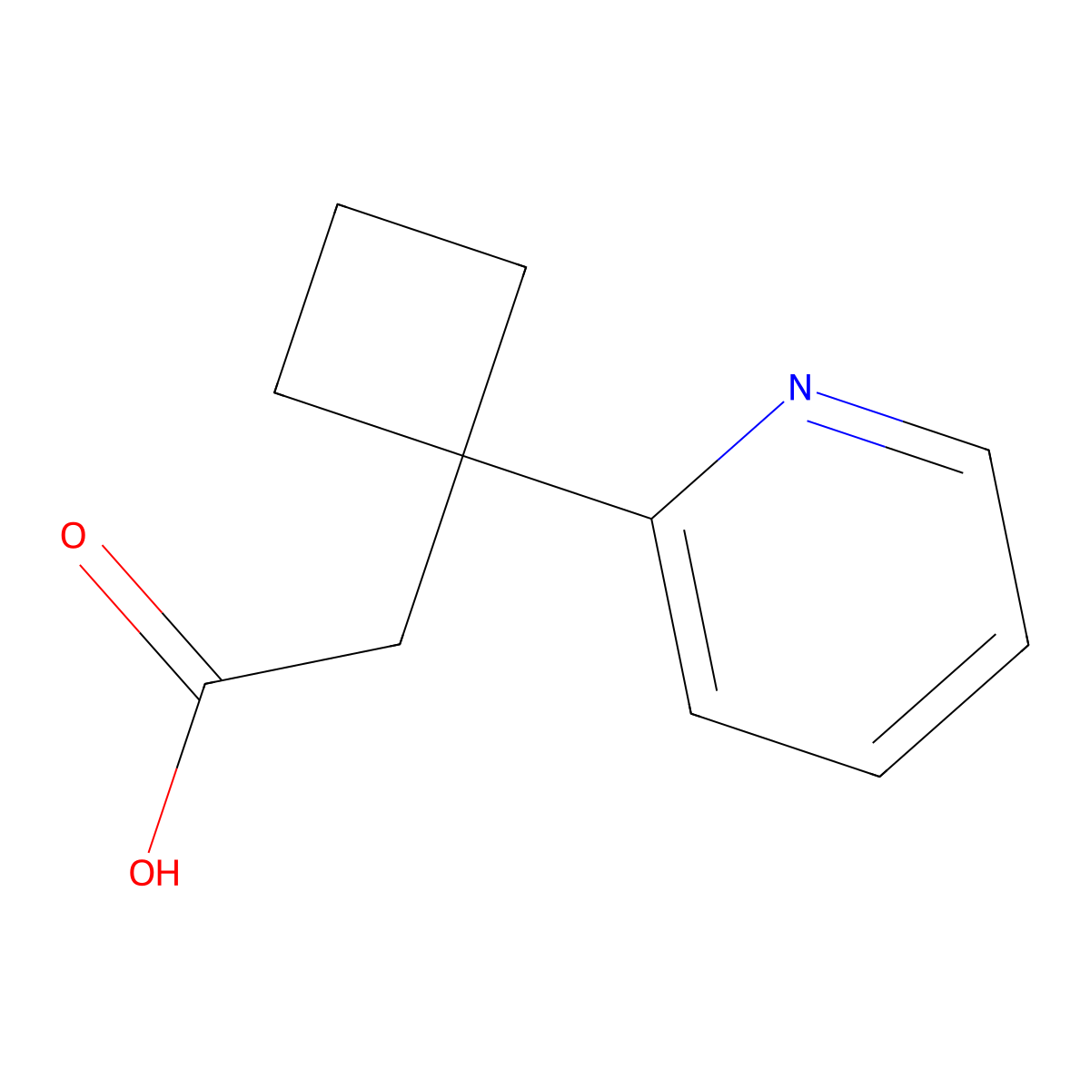 2-[1-(Pyridin-2-yl)cyclobutyl]acetic acid molecular structure, CAS 1500381-12-3
