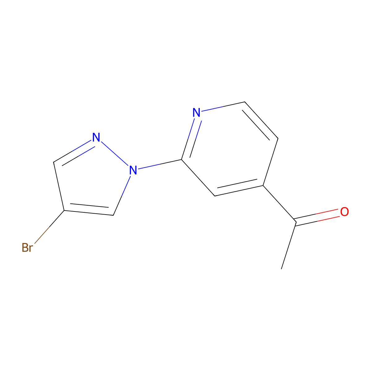 1-[2-(4-Bromo-1H-pyrazol-1-YL)pyridin-4-YL]ethan-1-one molecular structure, CAS 1500386-30-0