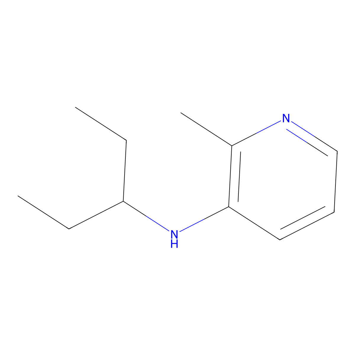 2-methyl-N-(pentan-3-yl)pyridin-3-amine molecular structure, CAS 1500386-42-4