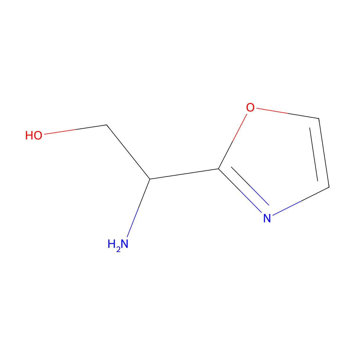 2-Amino-2-(1,3-oxazol-2-yl)ethan-1-ol molecular structure, CAS 1500390-29-3
