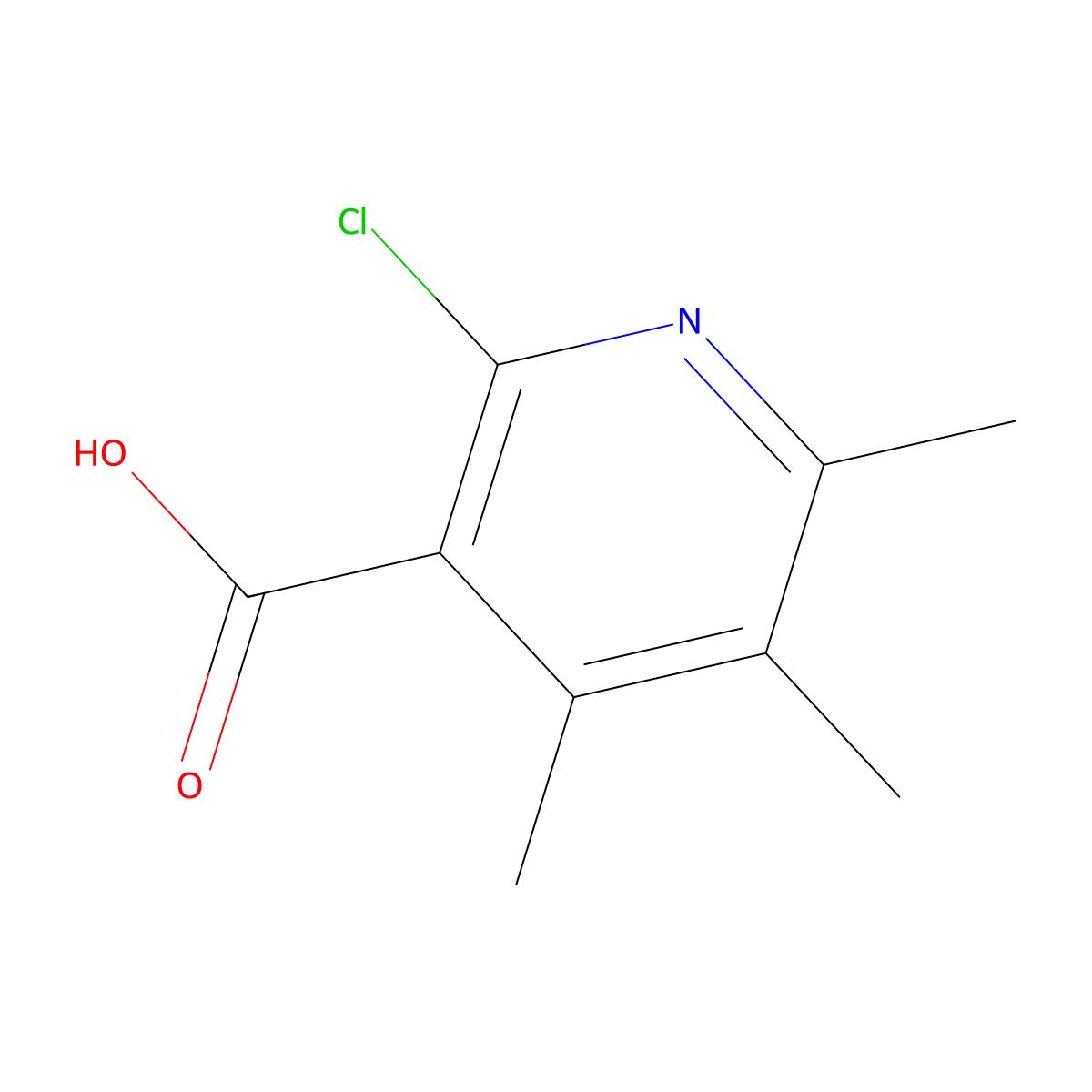 2-Chloro-4,5,6-trimethylpyridine-3-carboxylic acid molecular structure, CAS 1500393-24-7