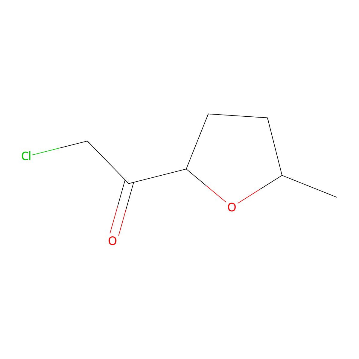 2-Chloro-1-(5-methyloxolan-2-yl)ethan-1-one molecular structure, CAS 1500413-70-6