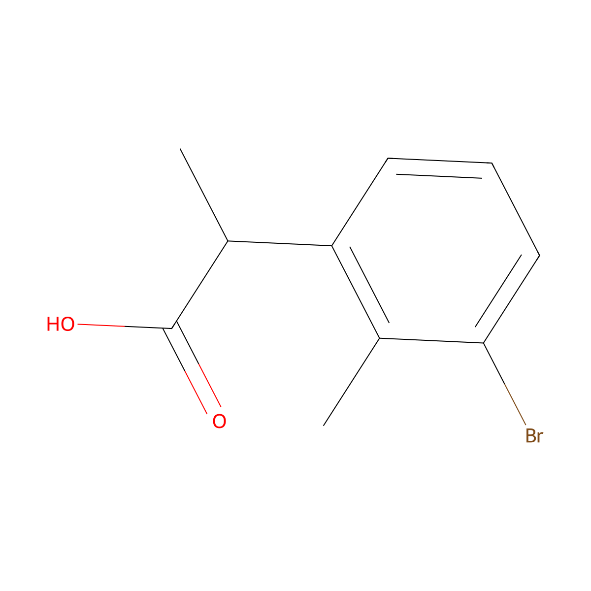 2-(3-Bromo-2-methylphenyl)propanoic acid molecular structure, CAS 1500417-81-1