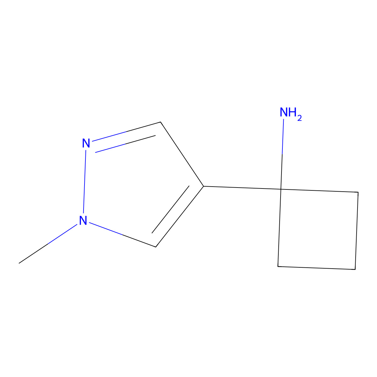 1-(1-methyl-1H-pyrazol-4-yl)cyclobutan-1-amine molecular structure, CAS 1500423-55-1