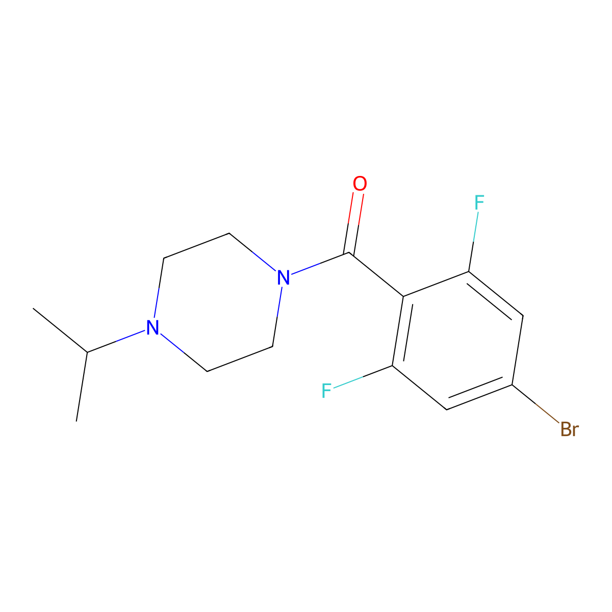 (4-Bromo-2,6-difluorophenyl)[4-(1-methylethyl)-1-piperazinyl]methanone molecular structure, CAS 1500424-57-6