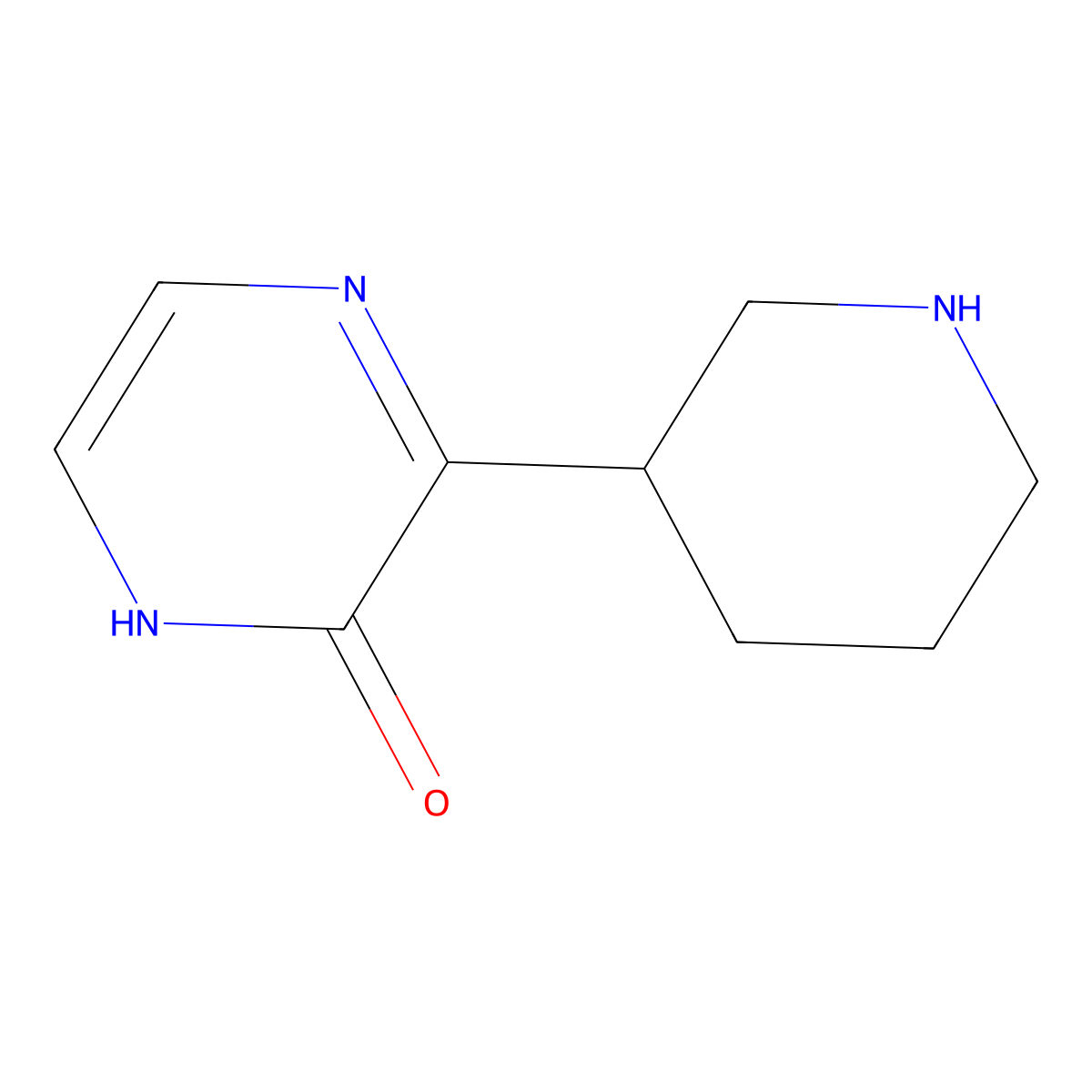 3-(Piperidin-3-yl)-1,2-dihydropyrazin-2-one molecular structure, CAS 1500427-85-9