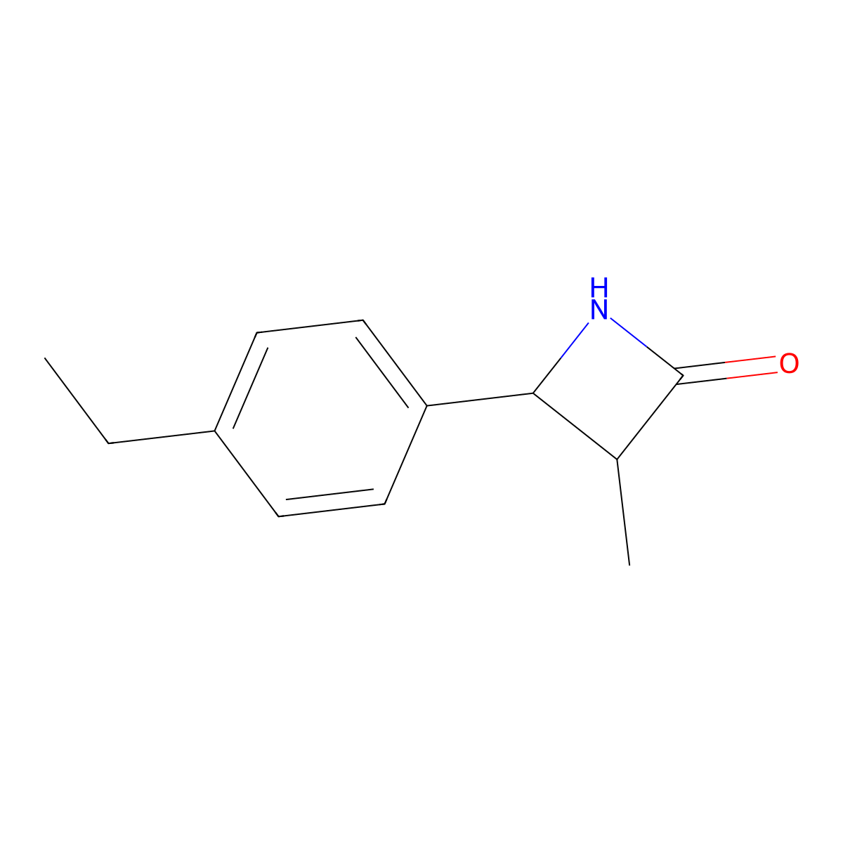 4-(4-Ethylphenyl)-3-methylazetidin-2-one molecular structure, CAS 1500445-99-7
