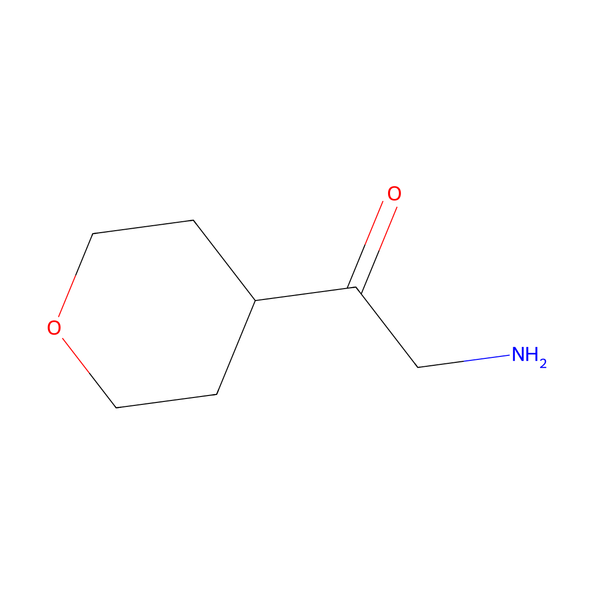 2-Amino-1-(oxan-4-yl)ethan-1-one molecular structure, CAS 1500447-37-9