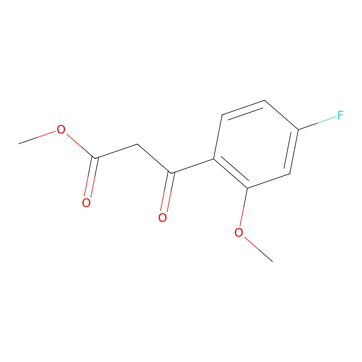 Methyl 3-(4-fluoro-2-methoxyphenyl)-3-oxopropanoate molecular structure, CAS 1500452-47-0