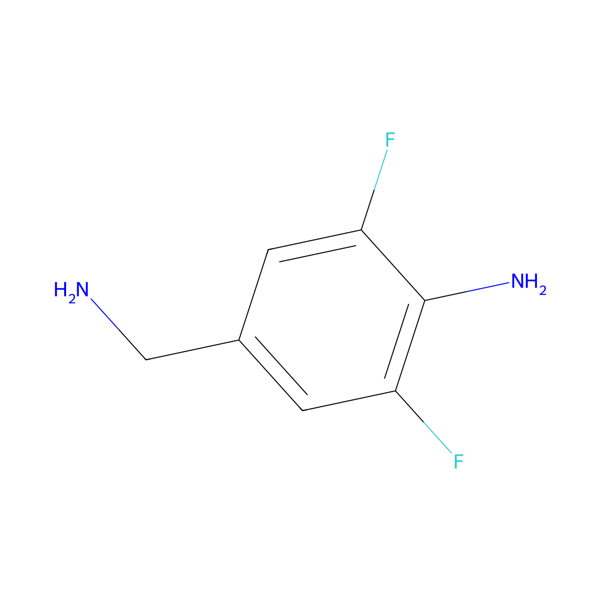 4-(Aminomethyl)-2,6-difluoroaniline molecular structure, CAS 1500453-29-1