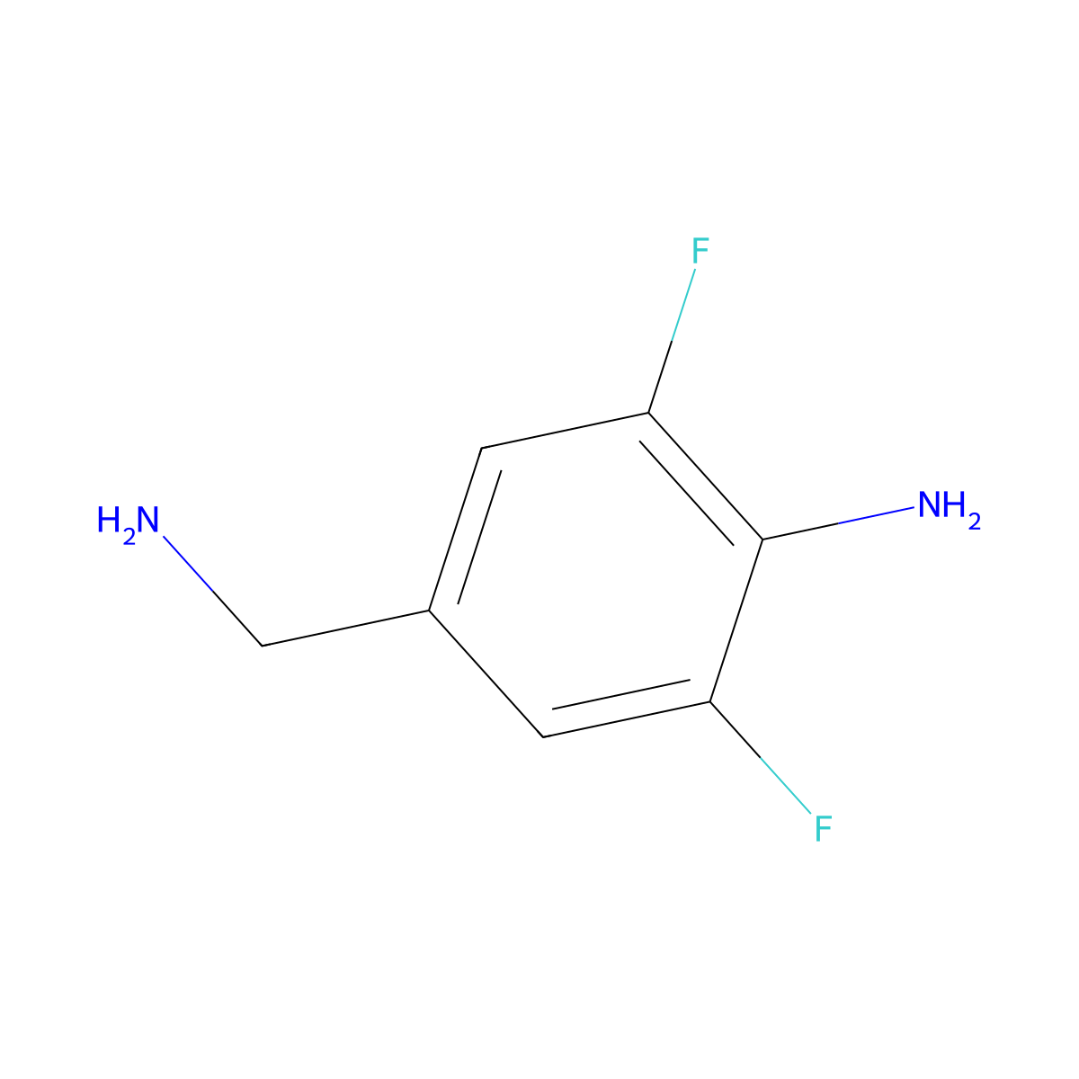 4-(Aminomethyl)-2,6-difluoroaniline molecular structure, CAS 1500453-29-1