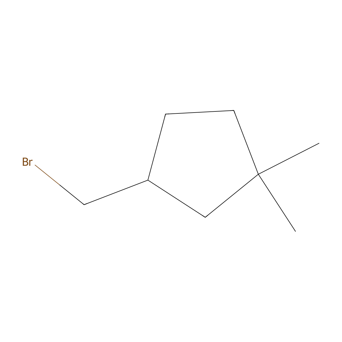 3-(Bromomethyl)-1,1-dimethylcyclopentane molecular structure, CAS 1500477-34-8