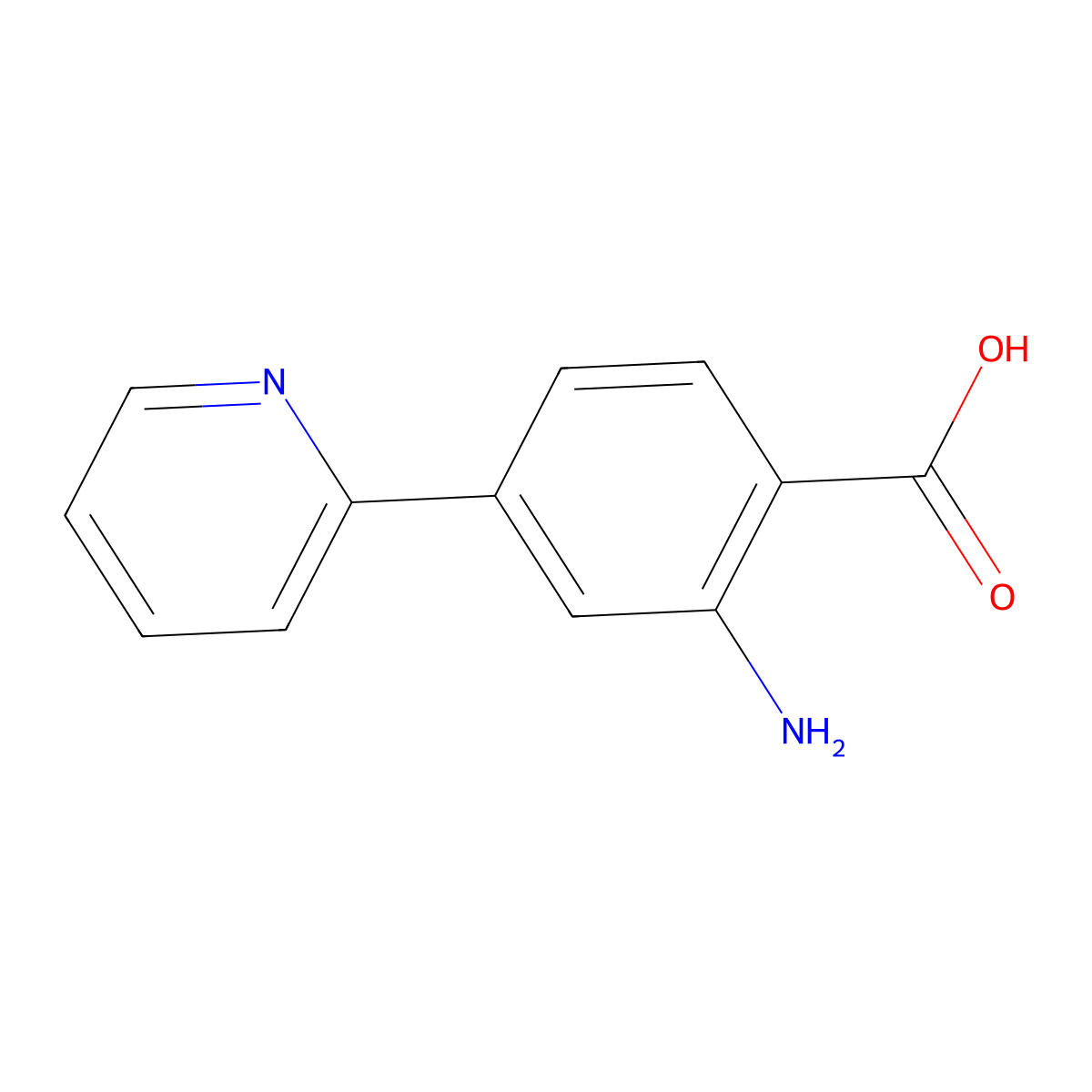 2-amino-4-(2-pyridinyl)Benzoic acid molecular structure, CAS 1500478-40-9