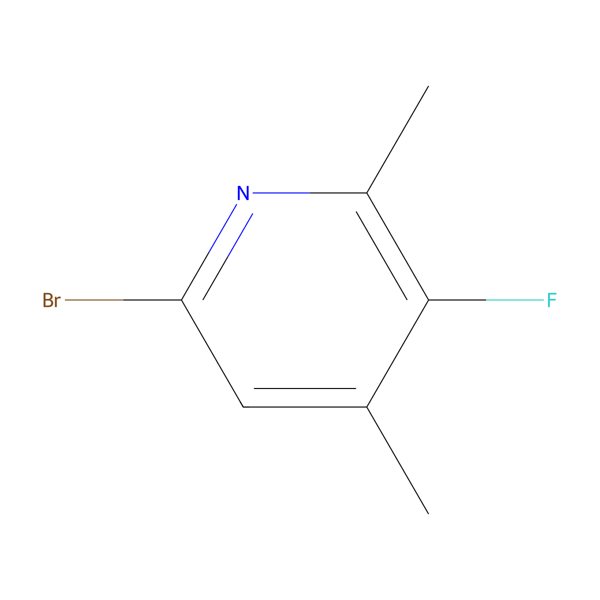 6-Bromo-3-fluoro-2,4-dimethylpyridine molecular structure, CAS 1500481-92-4