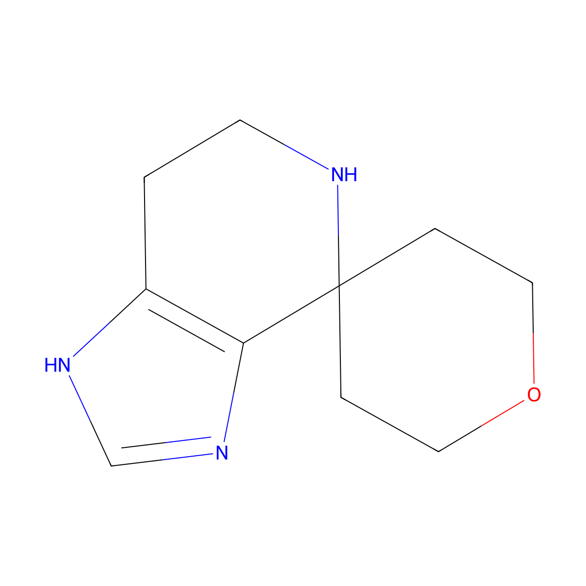 3,5,6,7-Tetrahydrospiro[imidazo[4,5-c]pyridine-4,4'-oxane] molecular structure, CAS 1500488-60-7