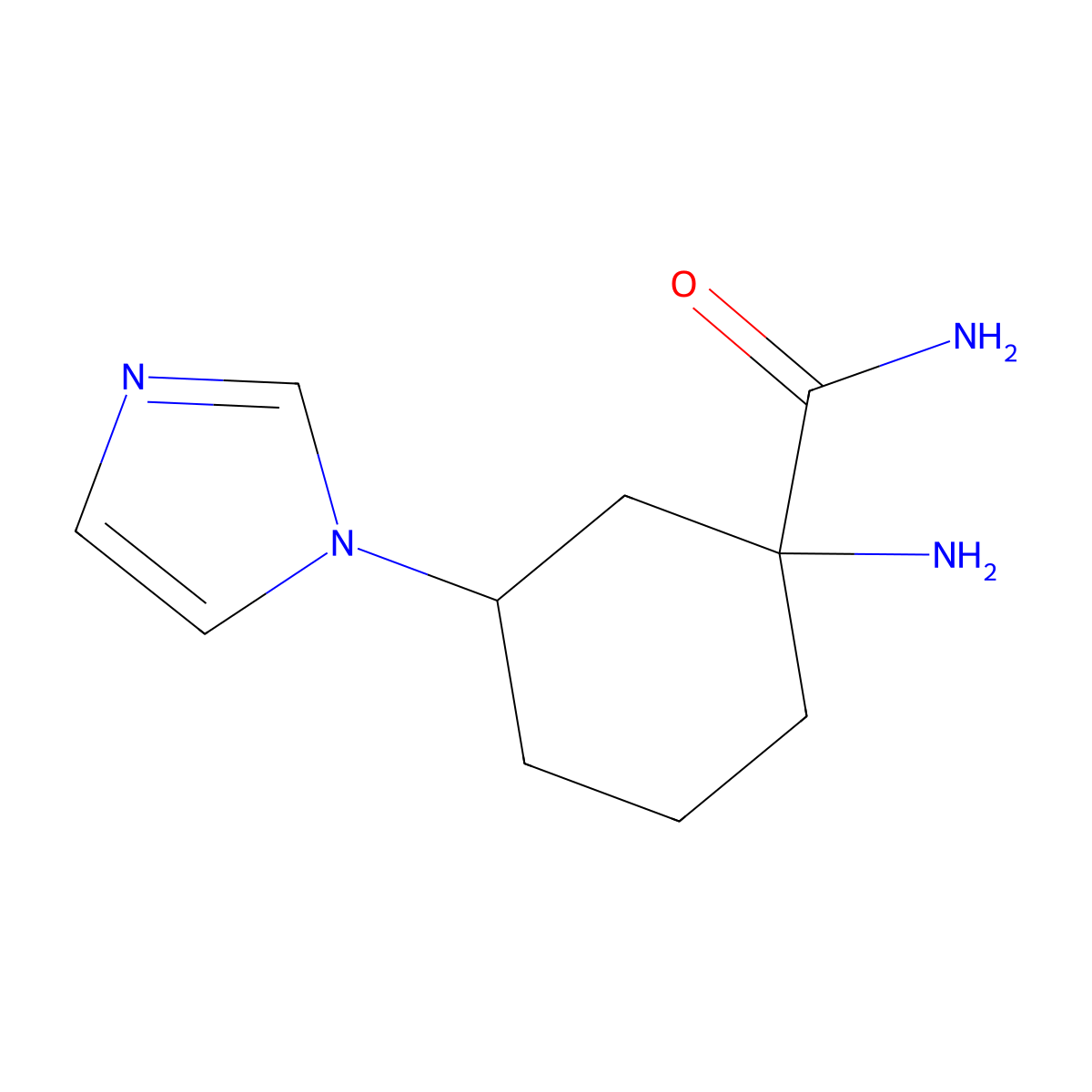 1-Amino-3-(1H-imidazol-1-yl)cyclohexane-1-carboxamide molecular structure, CAS 1500491-92-8
