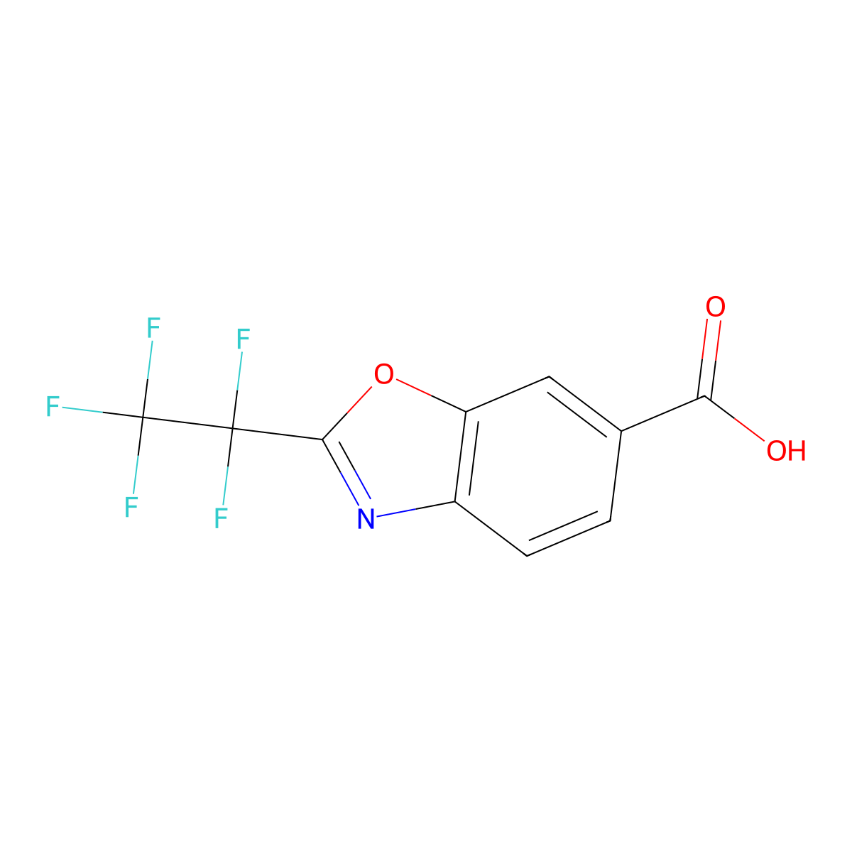 2-(Pentafluoroethyl)-1,3-benzoxazole-6-carboxylic acid molecular structure, CAS 1500497-54-0
