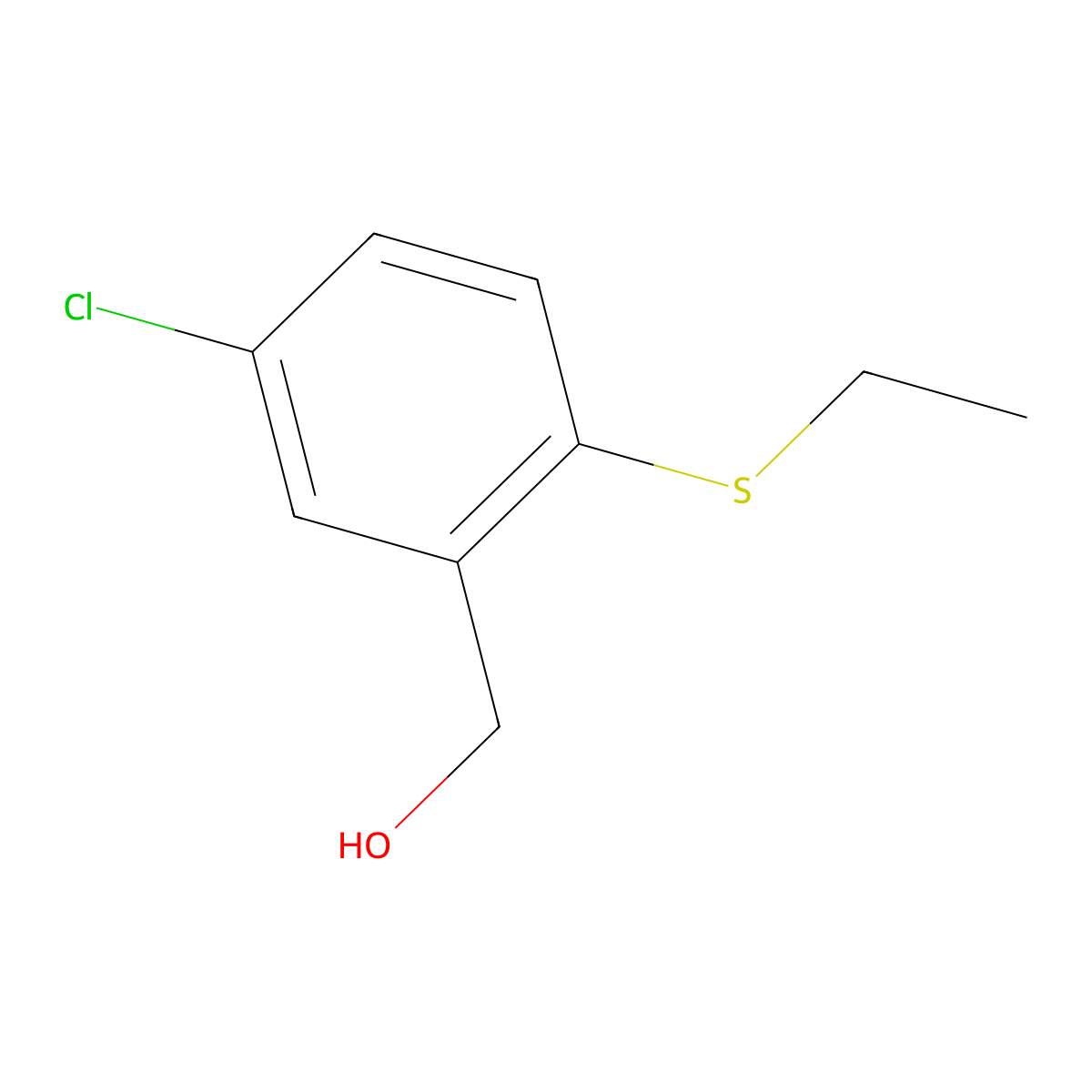 (5-Chloro-2-(ethylthio)phenyl)methanol molecular structure, CAS 1500498-59-8